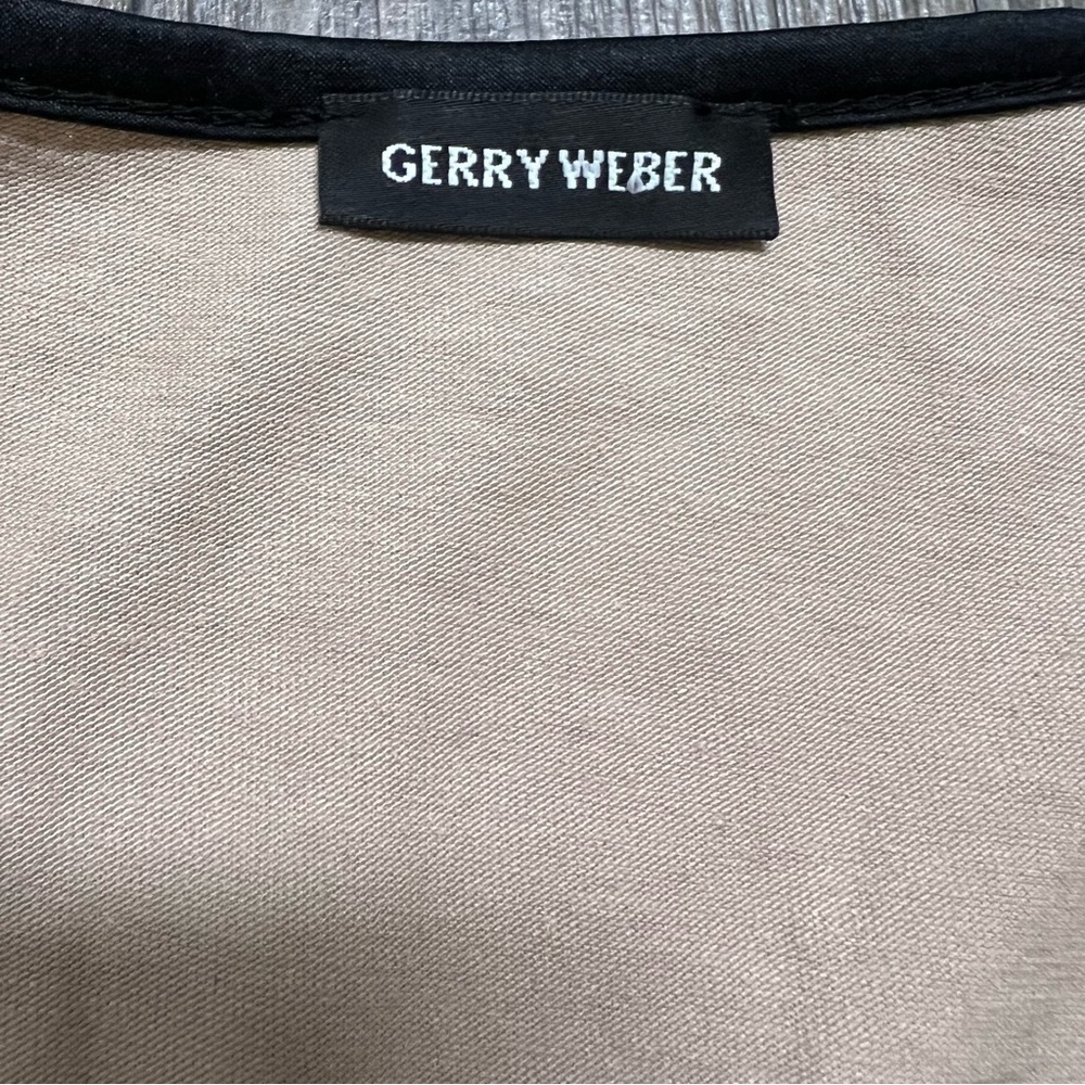 Gerry Weber Vintage Long Sleeves Round Neck Embroidered Front Top Shirt Tan L - Picture 8 of 12